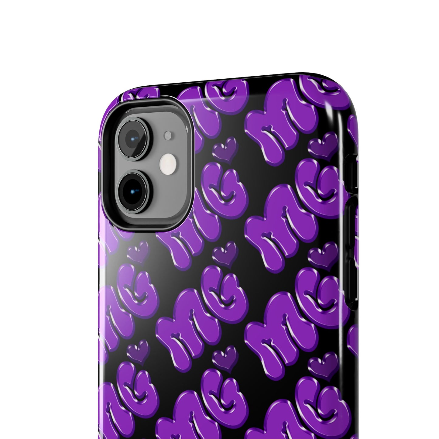 MISS GORL™ Monogram Phone Case – Purple on Black