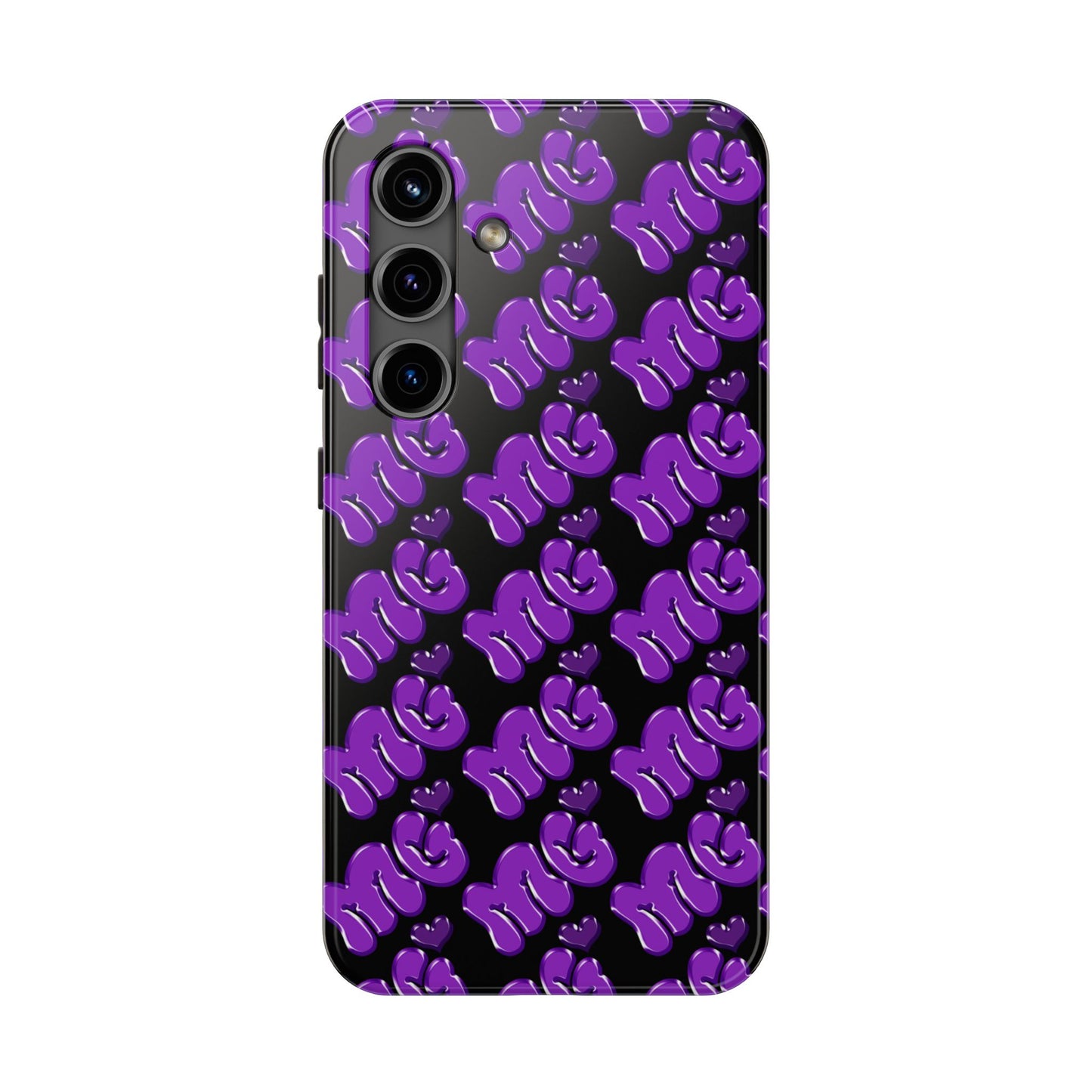MISS GORL™ Monogram Phone Case – Purple on Black
