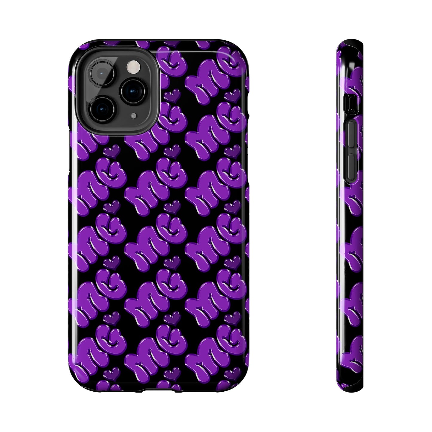 MISS GORL™ Monogram Phone Case – Purple on Black