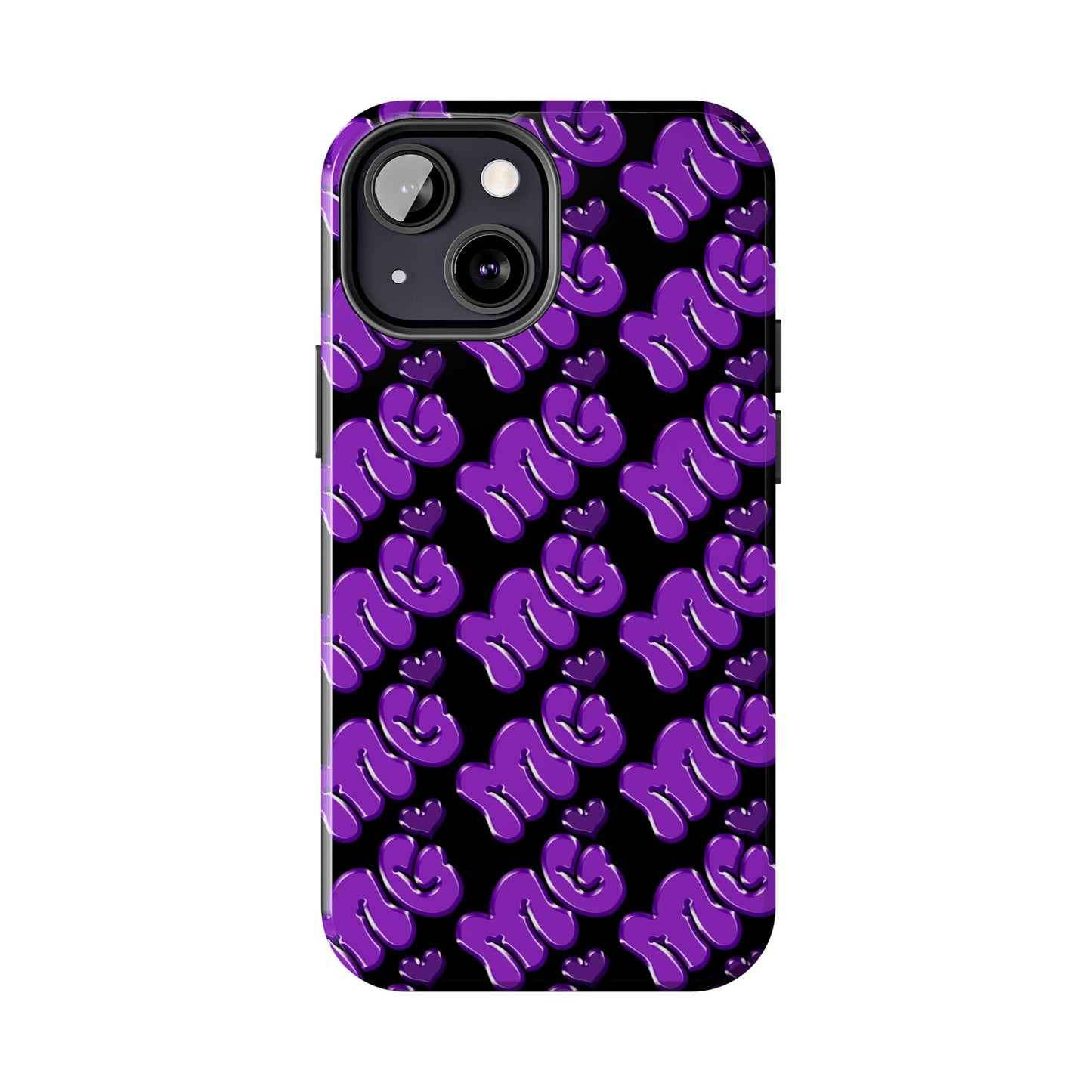 MISS GORL™ Monogram Phone Case – Purple on Black