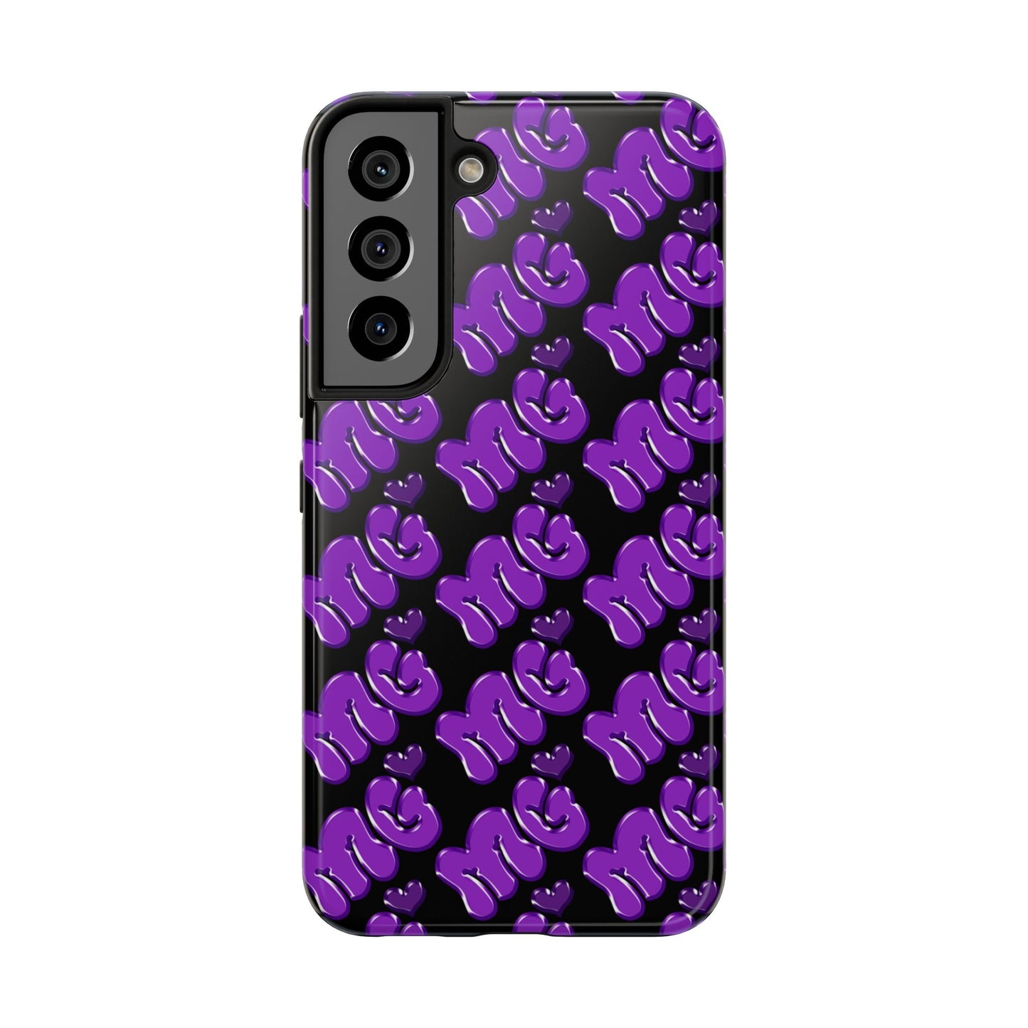 MISS GORL™ Monogram Phone Case – Purple on Black
