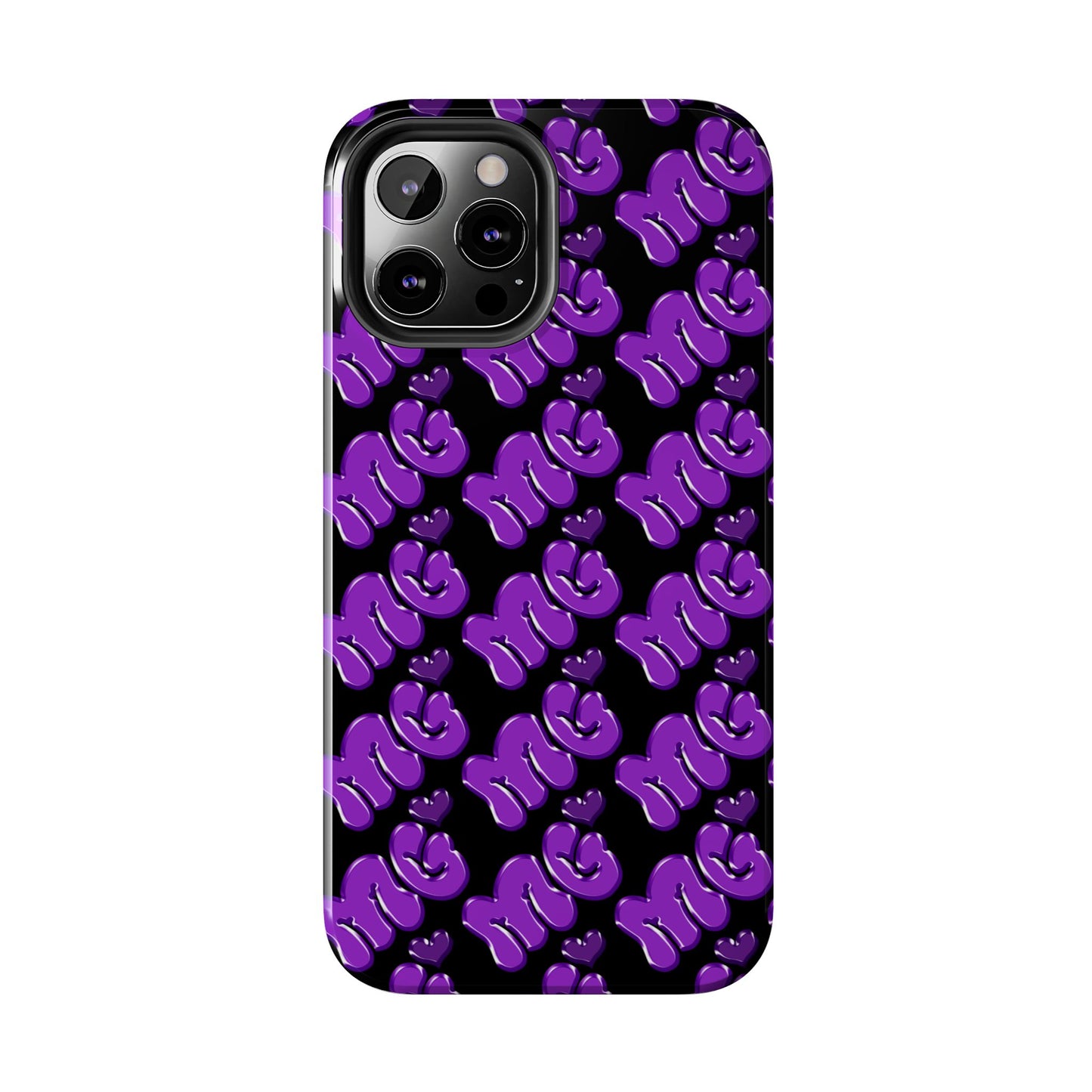 MISS GORL™ Monogram Phone Case – Purple on Black
