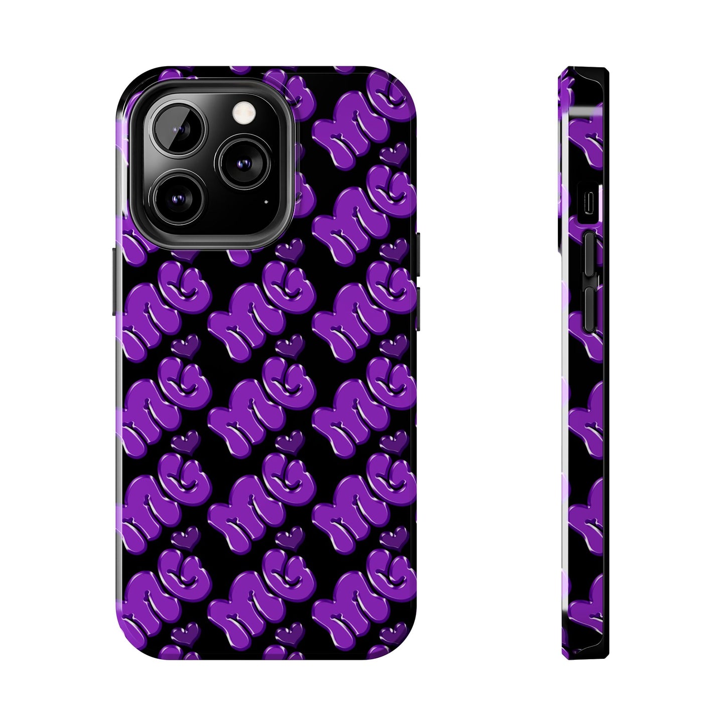 MISS GORL™ Monogram Phone Case – Purple on Black