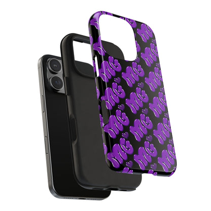 MISS GORL™ Monogram Phone Case – Purple on Black
