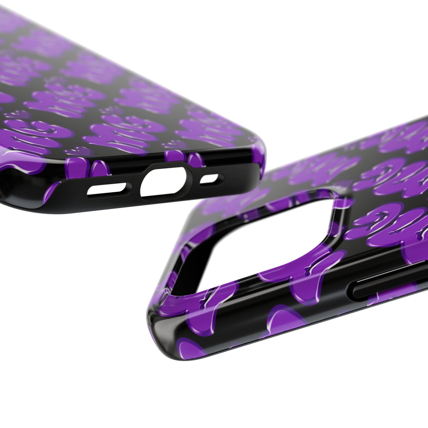 MISS GORL™ Monogram Phone Case – Purple on Black