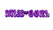 Purple text 'MISS GORL' on a white background